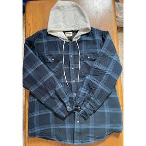 Wrangler Authentics Men's Hooded Flannel Shirt Jacket XL